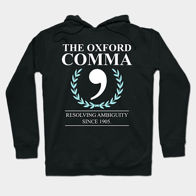 Oxford Comma English Teacher Funny Grammar Hoodie by swissles